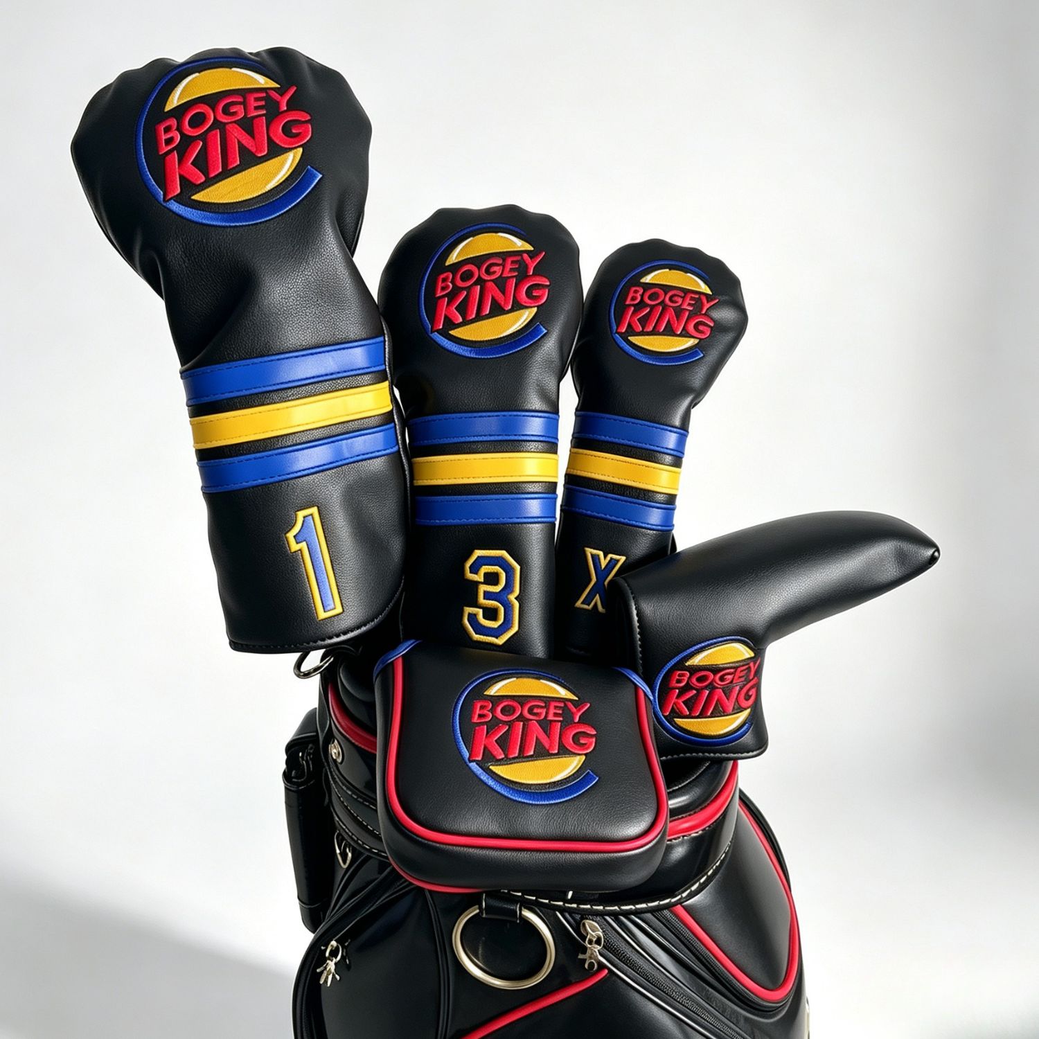 Golf Putter - 面白いボギーキングゴルフヘッドカバー、ゴルフマレットブレードパターカバー、ブレードパターカバー、ゴルフ愛好家のためのパターヘッドカバー