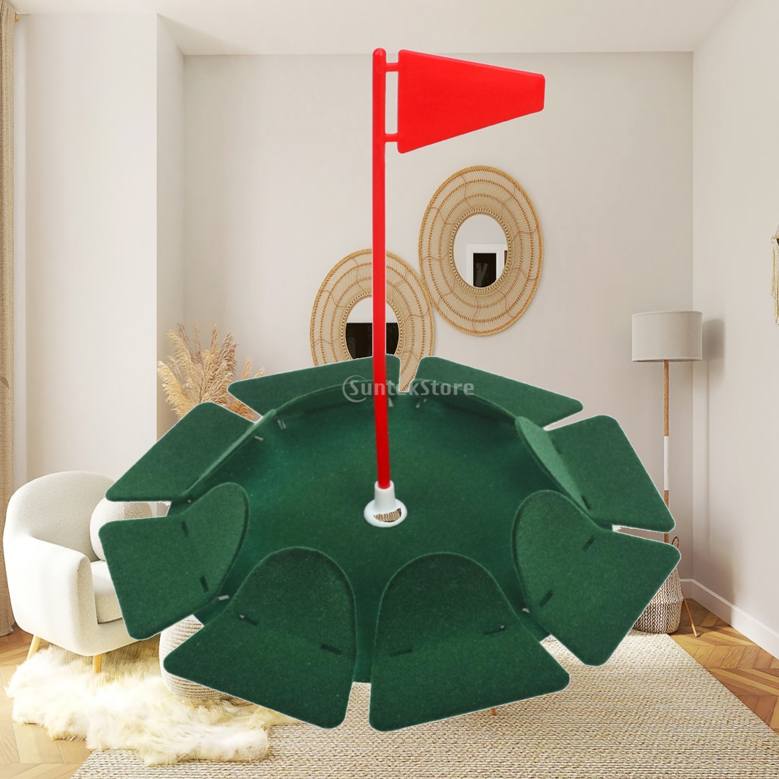 Golf Putter - ゴルフパッティング練習用トレイ。収納しやすい設計で、フラッグポール付き。パッティング練習用カップで、正確性を高め、ボールの転がりをスムーズにします。