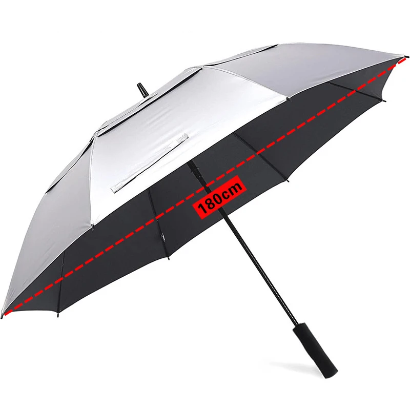 大型シルバーチタンパラソル,2層,日焼け止め,パラソル,アウ - Golf Umbrella Large のレビューと価格