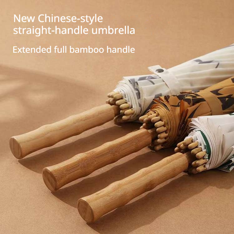 レトロな中国風の大型竹傘。16本の骨組みを使用し、手動で開閉 - Golf Umbrella Large のレビューと価格