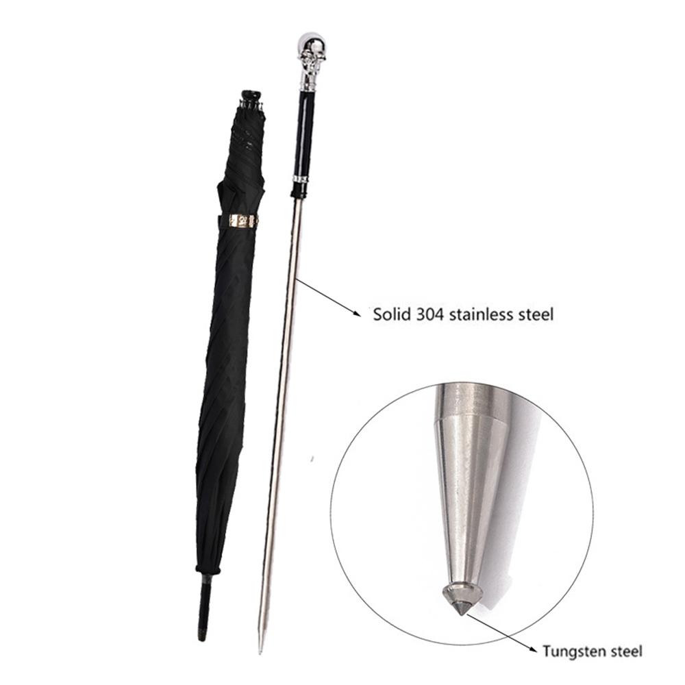 スカルウォーキングケーン2-in-1護身用頑丈な防風UVカッ - Golf Umbrella Large のレビューと価格